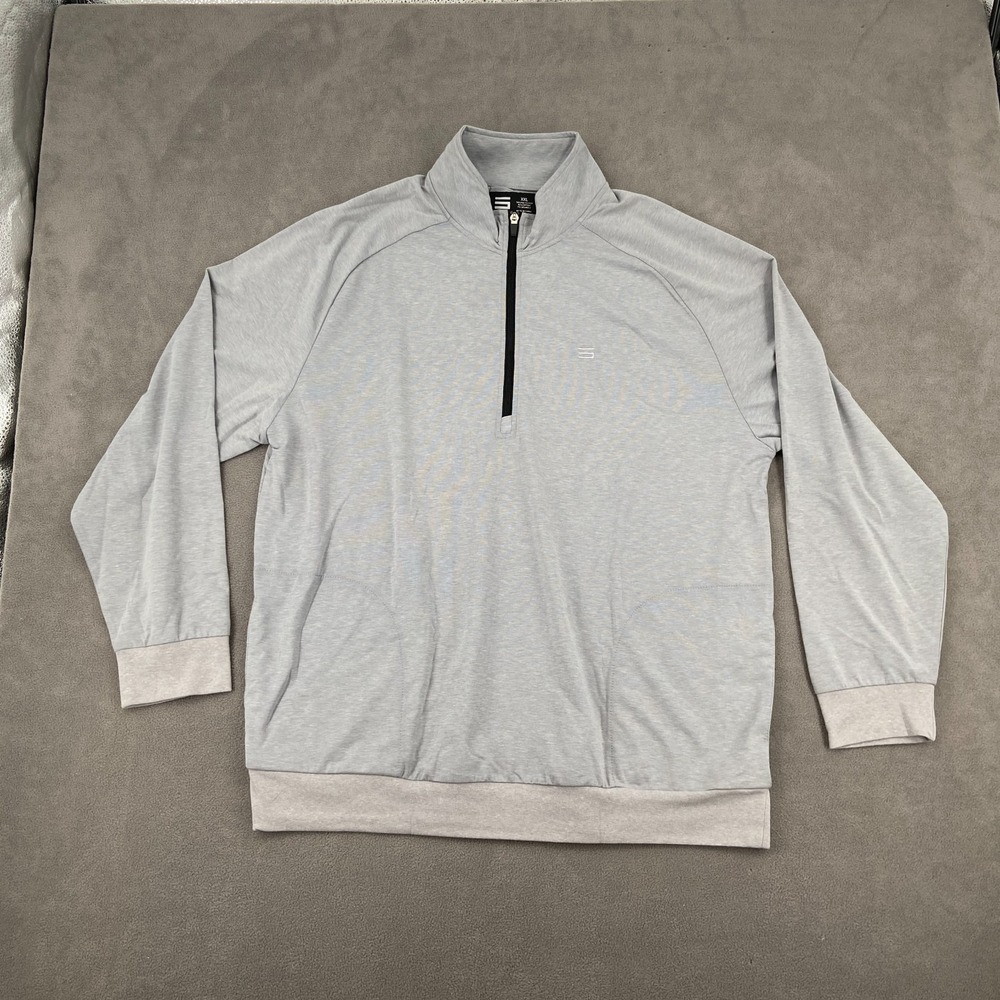 Three Sixty Six Golf Jacket Mens 2XL Heather Gray Cotton Stretch Quarter Zip
